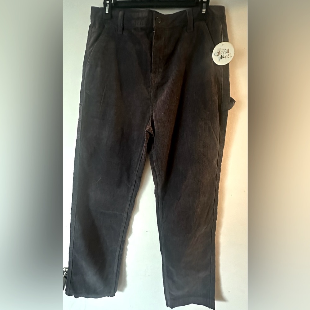 Big Girls Colorful Planet dark grey carpenter style corduroy pants